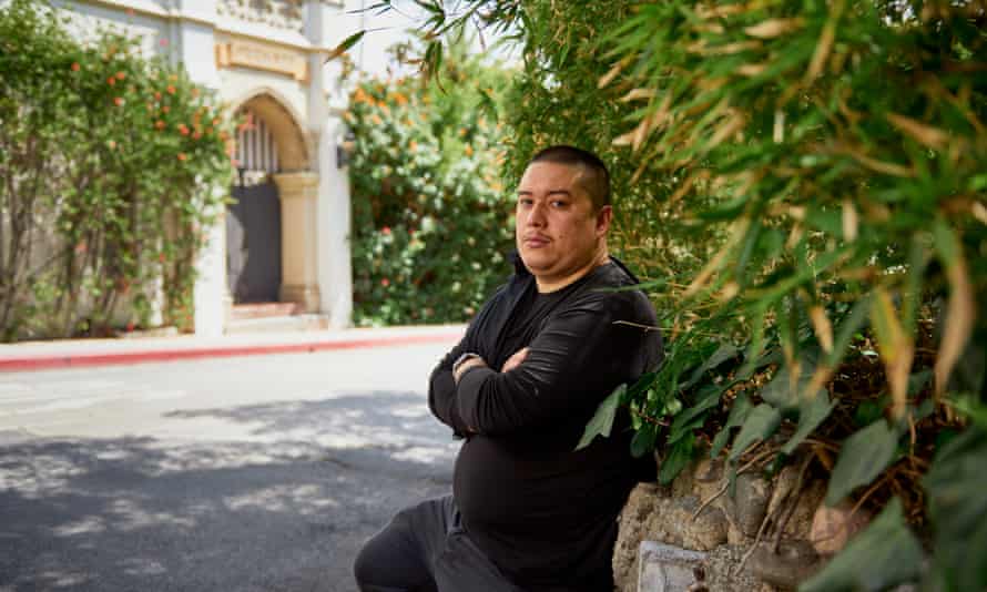 Alejandro Roldan in front of Chateau Marmont.