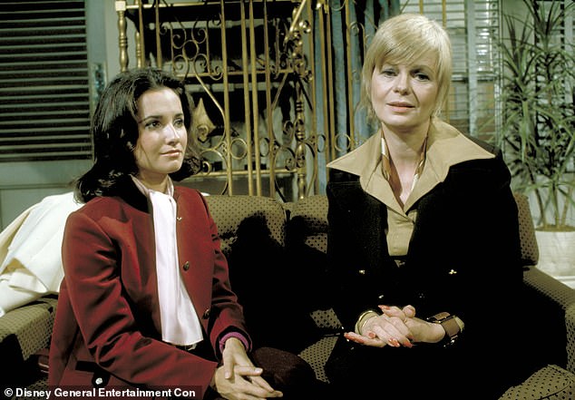 TV vet: The star is best known for portraying Erica Kane on the ABC daytime drama All My Children during the entire show network running from 1970 to 2011. Seen left with Elaine Letchworth, right