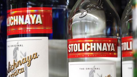 Bottles of Stolichnaya vodka seen in 2020. The vodka, which was best known for being marketed as Russian, will now be sold and marketed as Stoli, the company said in a statement.
