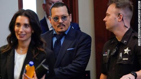 Johnny Depp arrives for the closing argument on Friday.