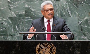 Gotabaya Rajapaksa addresses the United Nations General Assembly in New York in 2021.