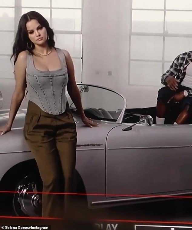 On set: The multihyphenate, 30, posted a reel on Instagram where she and the music artist, 22, made a dynamic duo while filming a scene with an old Porsche.