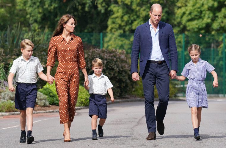Prince George, Princess Charlotte and Prince Louis with their parents, the Duke and Duchess of Cambridge.