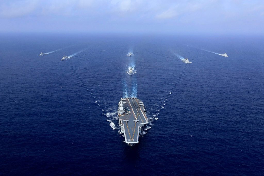 A Chinese aircraft carrier participates in a 2018 military exercise. It is expected that the number of Chinese ships will reach 460 by 2030.
